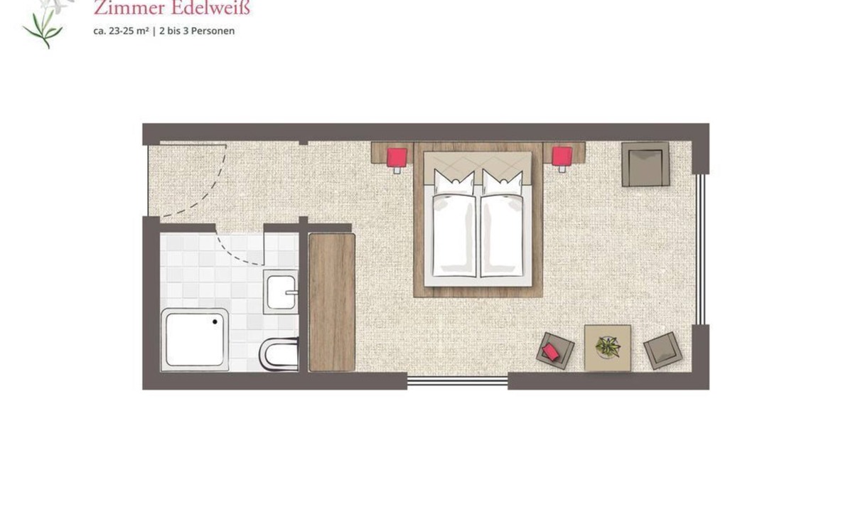 Huettschlag Hotel | Dreibettzimmer "edelweiss" 3-5 ÜN Winter - Hotel Almrösl