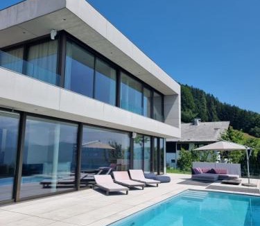 Nussdorf am Attersee Villa | Attersee Luxury Design Villa with dream views, large Pool and Sauna