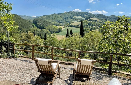 Tredozio Villa | Beautiful private villa for 6 people with WIFI, private pool, TV, patio and panoramic view