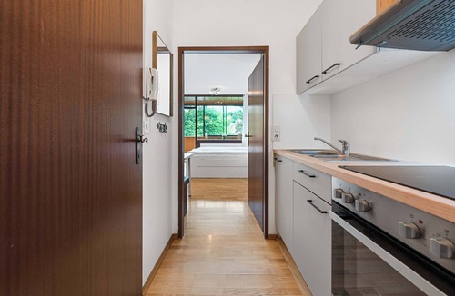 Bad Aussee Apartment | Riverview Apartment | Kitchen | Parking | Loggia