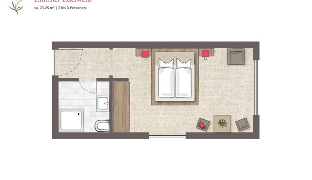 Dreibettzimmer "edelweiss" 1-2 ÜN Sommer - Hotel Almrösl