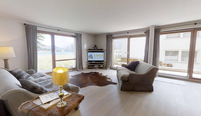 Modern and tastefully furnished 3-room apartment on the ground floor, entrance h in Silvaplana
