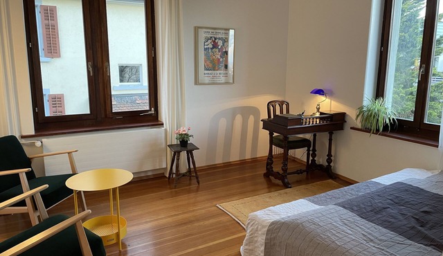 Studio with double bed, kitchen and bathroom/WC in Zürich