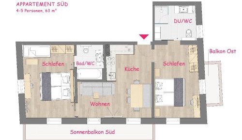 Two-Bedroom Apartment with View