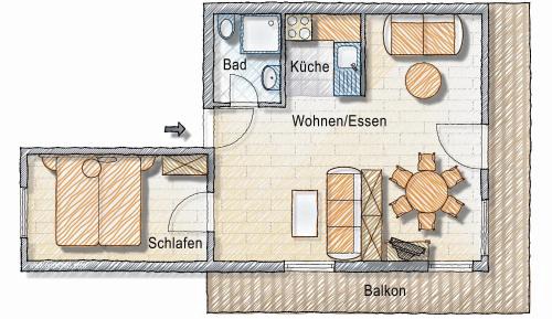 One-Bedroom Apartment with Balcony